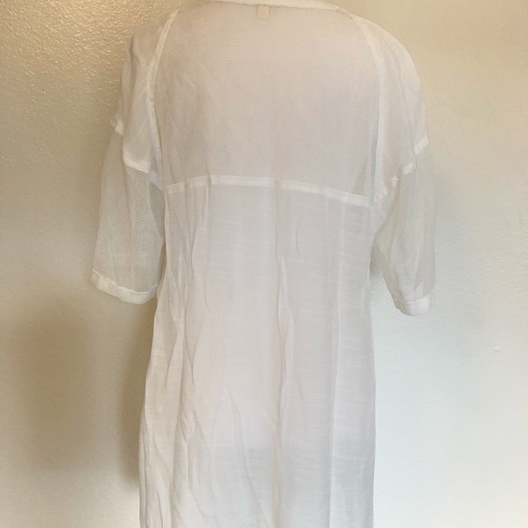White Sheer Mesh Detail Tunic by Silence+Noise - Picture 3 of 4